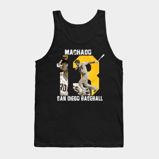 San Diego Padres-Machado Black Tank Top by Ecsa